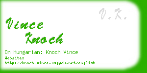 vince knoch business card